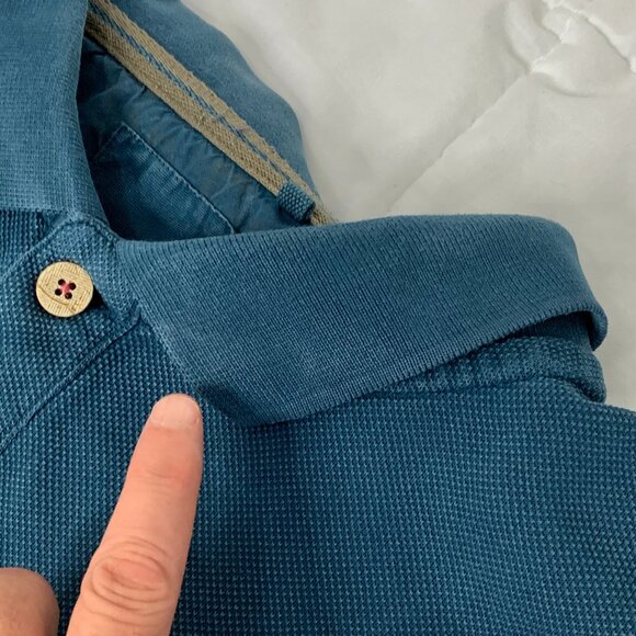 Wiered Fish Blue Cotton Heavy Polo Shirt - Picture 11 of 13